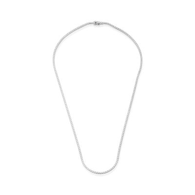 Colier tennis din aur alb cu diamante de 1.8ct