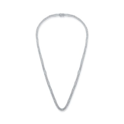 Colier tennis din aur alb cu diamante de 3.87ct