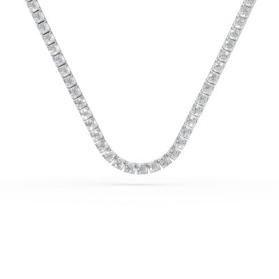 Colier tennis din aur alb cu diamante de 3.9ct