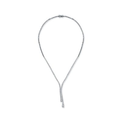 Colier tennis din aur alb cu diamante de 4.62ct