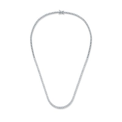 Colier tennis din aur alb cu diamante de 5.14ct