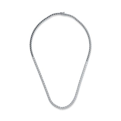 Colier tennis din aur alb cu diamante de 6.5ct