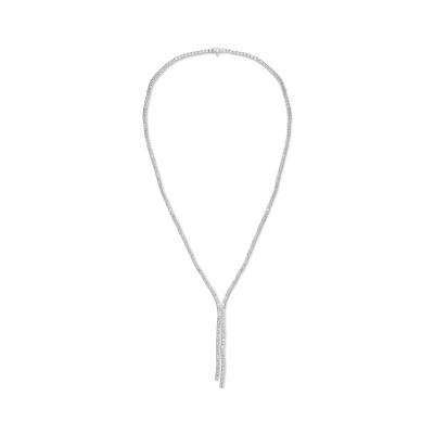 Colier tennis din aur alb cu diamante de 9.5ct