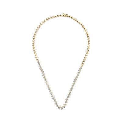 Colier tennis din aur galben cu diamante de 6.58ct