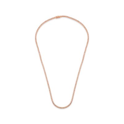 Colier tennis din aur roz cu diamante de 2ct