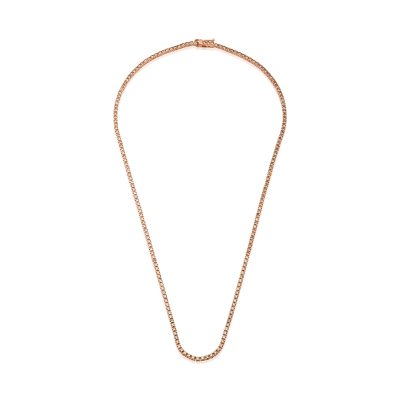 Colier tennis din aur roz cu diamante maro de 4.3ct