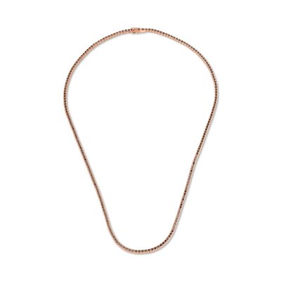 Colier tennis din aur roz cu diamante negre de 2.3ct