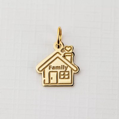 ELM Charm - Casa family - Argint 925 placat cu Aur Galben 18K