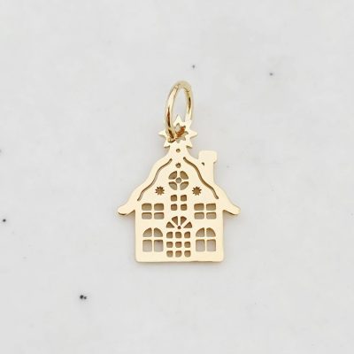 ELM Charm - Casuta decupata - Argint 925 placat cu Aur Galben 18K