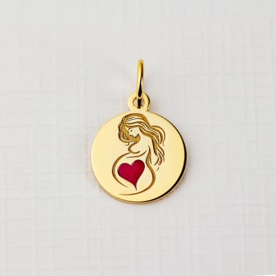 ELM Charm - Girl mama - Argint 925 placat cu Aur Galben 18K