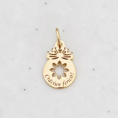 ELM Charm - Glob cu fulg decupat - Argint 925 placat cu Aur Galben 18K