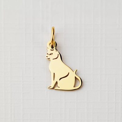 ELM Charm - Pisica - Argint 925 placat cu Aur Galben 18K