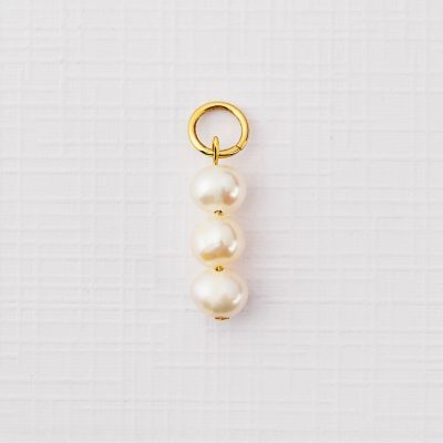 ELM Charm - Sirag trei perle - Argint 925 placat cu Aur Galben 18K