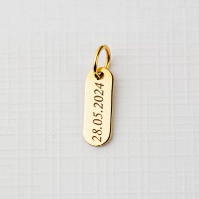 ELM Charm - Tag - Argint 925 placat cu Aur Galben 18K