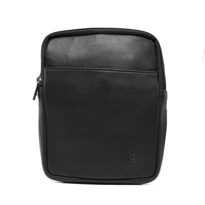 Geantă crossbody bărbați Benvenuti neagră din piele 263BGEA6363N