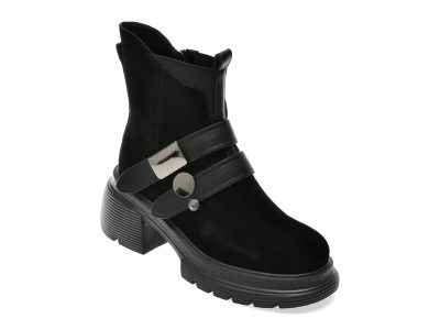 Ghete ALDO negre, 5R463, din piele intoarsa