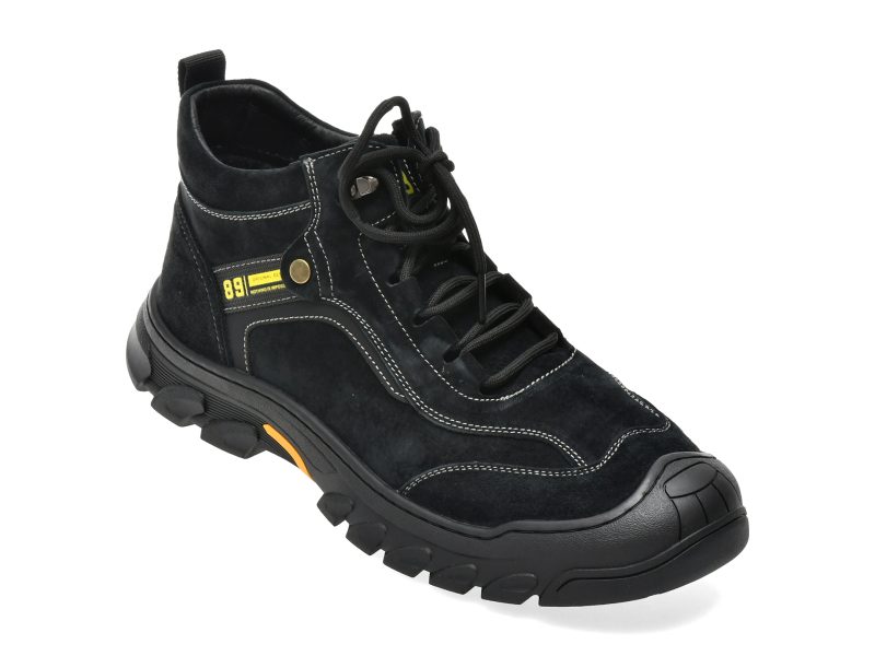 Ghete BITE THE BULLET negre, 68011, din piele naturala