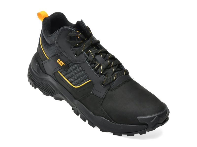 Ghete CATERPILLAR negre, GRAPPLE LEATHER MID, din piele naturala