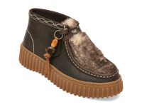Ghete CLARKS maro, TORHILL MOSS, din piele naturala