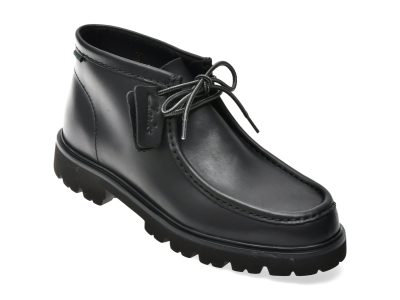 Ghete CLARKS negre, CLEYHILL TOP, din piele naturala