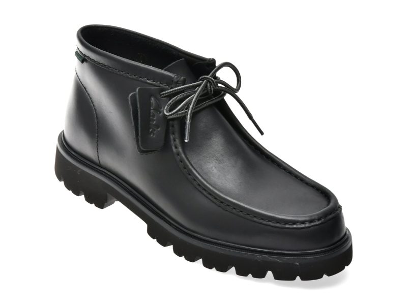 Ghete CLARKS negre, CLEYHILL TOP, din piele naturala
