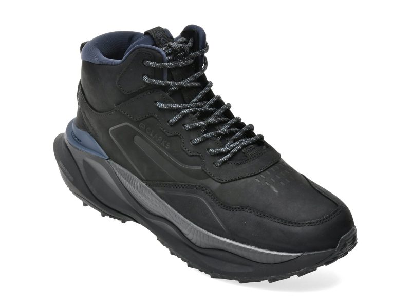 Ghete CLARKS negre, PACE TRAIL HI, din piele naturala