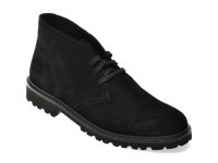 Ghete elegante CLARKS negre, BERWICK DB, din piele intoarsa