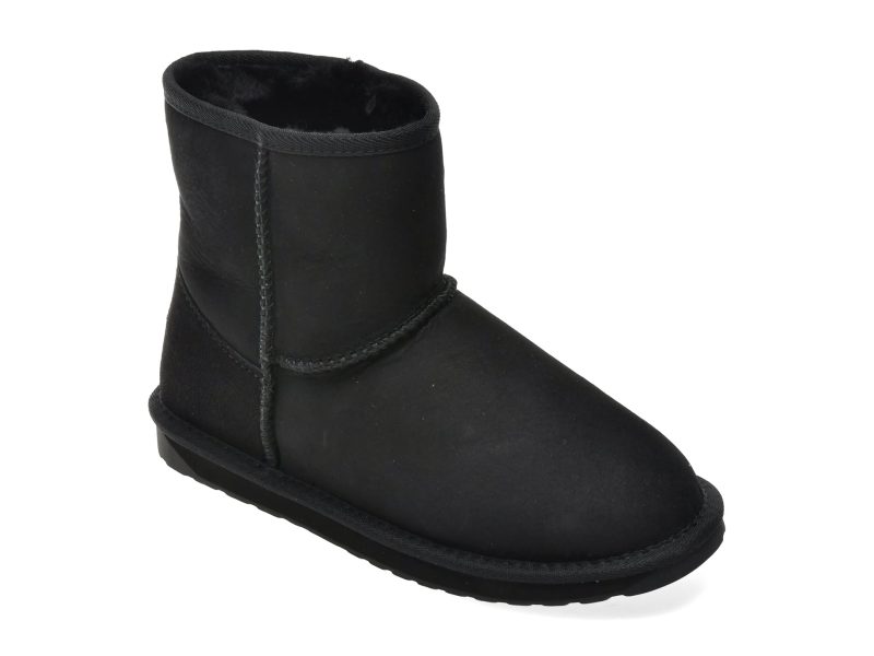 Ghete EMU negre, SHARKY MINI, din piele intoarsa