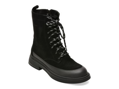 Ghete EPICA negre, 4F2591, din piele intoarsa