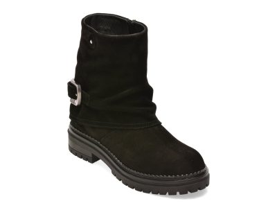 Ghete EPICA negre, 500001, din piele intoarsa
