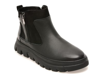 Ghete EPICA negre, FX010, din piele naturala