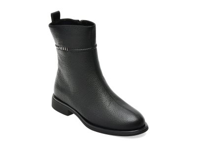 Ghete EPICA negre, T1506, din piele naturala