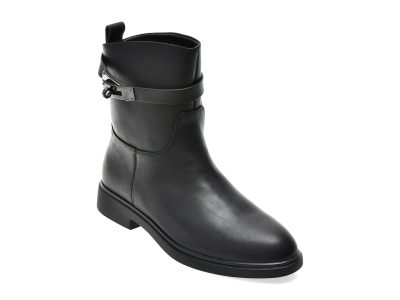 Ghete EPICA negre, T1586A, din piele naturala