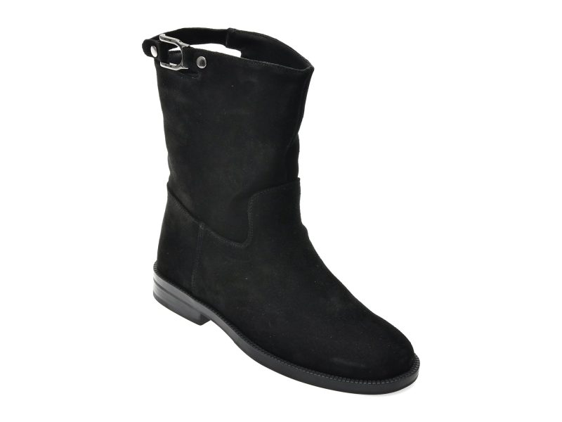 Ghete FLAVIA PASSINI negre, ATC473, din piele intoarsa