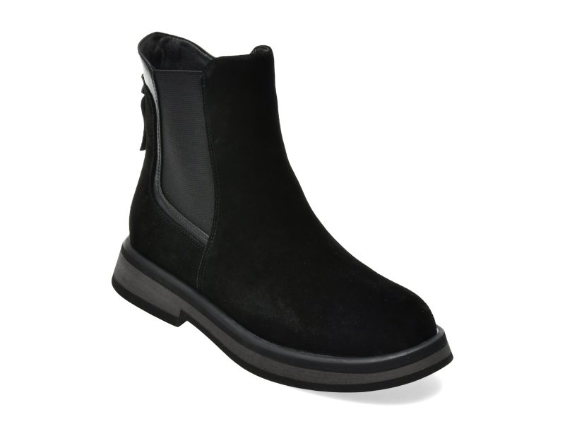 Ghete FLAVIA PASSINI negre, T1152, din piele intoarsa