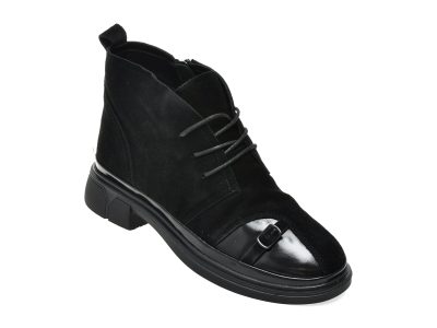 Ghete FLAVIA PASSINI negre, T1565, din piele intoarsa