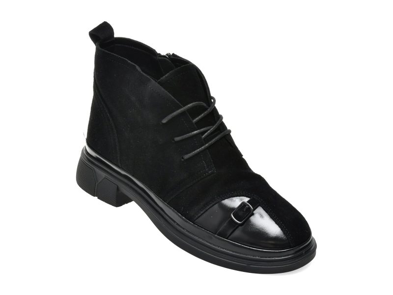 Ghete FLAVIA PASSINI negre, T1565, din piele intoarsa