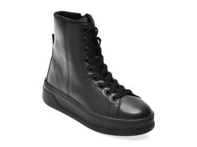Ghete GEOX negre, D66WVF, din piele naturala