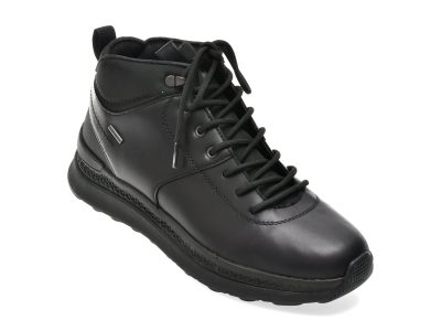 Ghete GEOX negre, U56HMC, din piele naturala