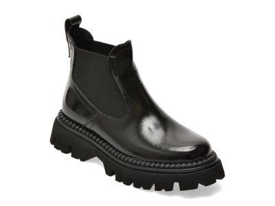 Ghete GRYXX negre, 208607, din piele naturala lacuita