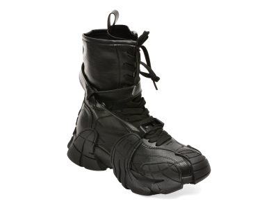 Ghete GRYXX negre, 2162, din piele ecologica