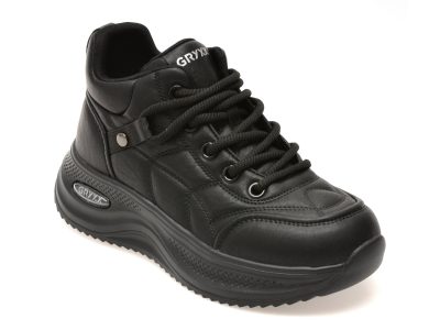 Ghete GRYXX negre, 5K718, din piele ecologica
