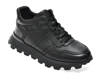 Ghete GRYXX negre, 690176, din piele naturala