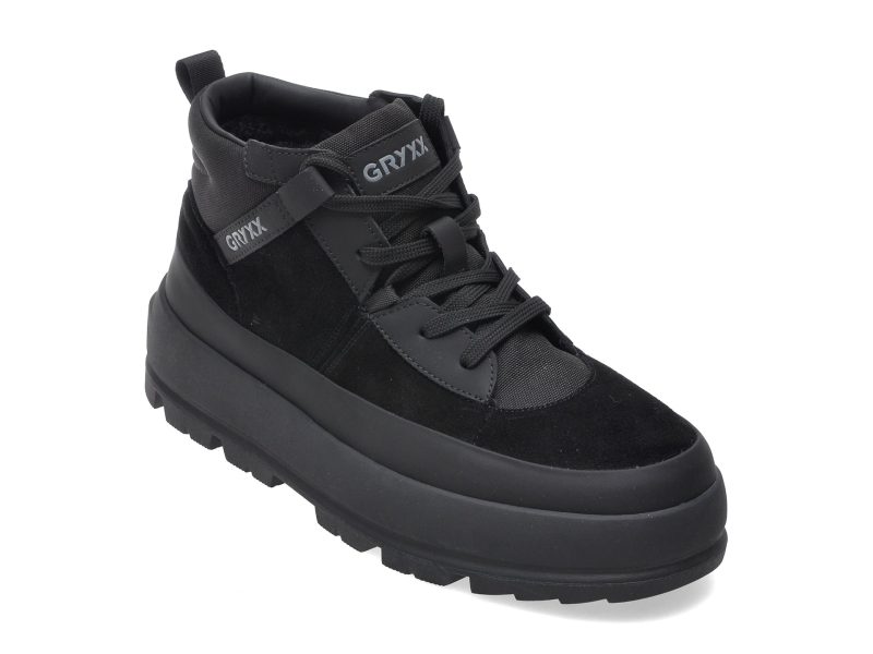 Ghete GRYXX negre, 80061, din piele naturala
