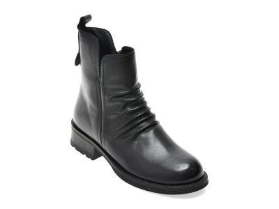 Ghete GRYXX negre, H570, din piele naturala