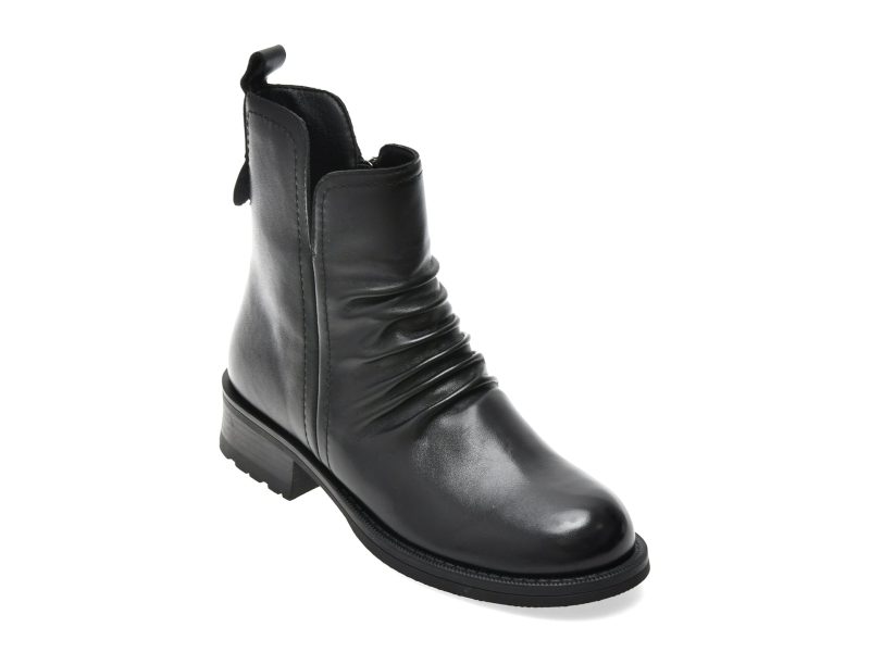 Ghete GRYXX negre, H570, din piele naturala