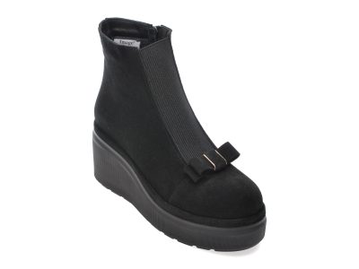 Ghete IMAGE negre, 117K574, din piele intoarsa