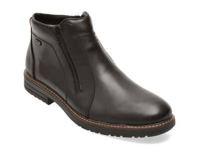 Ghete RIEKER negre, 33160, din piele naturala