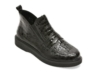 Ghete RIEKER negre, 71150, din piele ecologica
