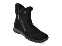 Ghete RIEKER negre, L7162, din piele intoarsa